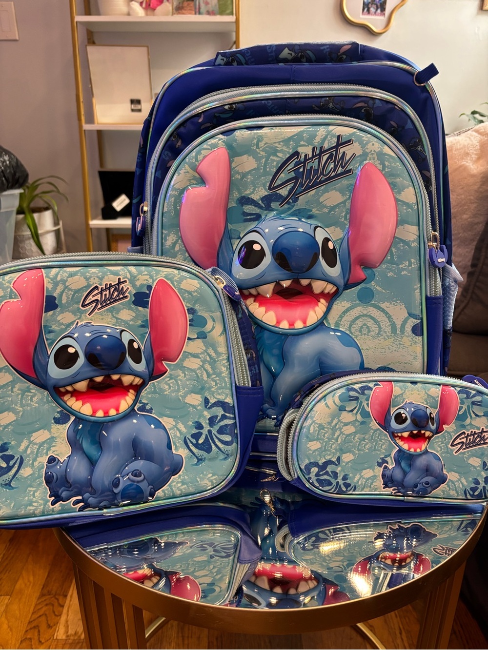 Disney Stitch Kids Backpack Set in Blue